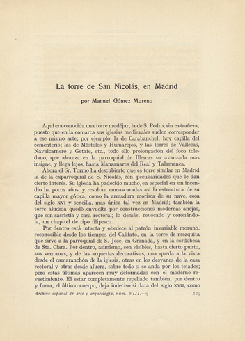 La torre de San Nicolás, en Madrid.