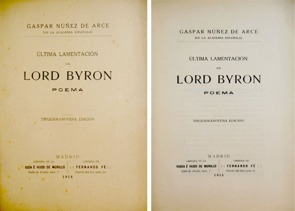 La última lamentación de Lord Byron. Poema.