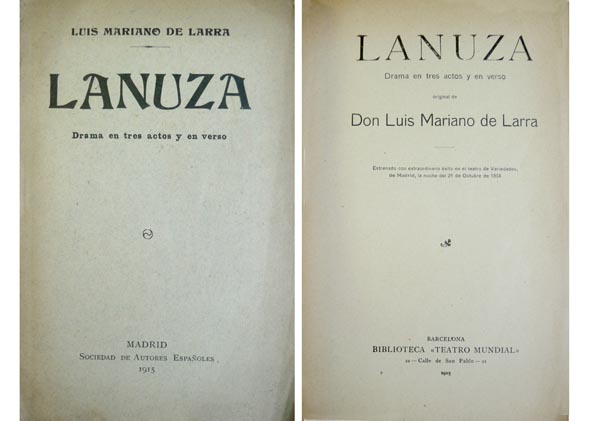 Lanuza. Drama en tres actos y en verso.