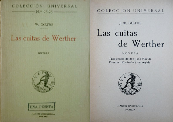 Las cuitas de Werther. Traducción de Don José Mor de …