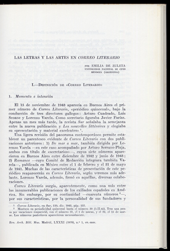 Las letras y las artes en "Correo Literario" [Buenos Aires].