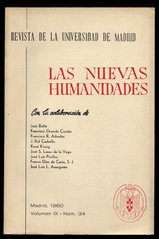Las Nuevas Humanidades. [Revista de la Universidad de Madrid, Volúmen …