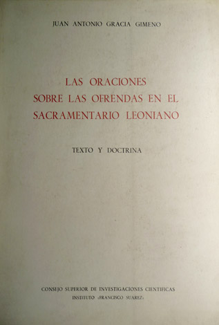 Las oraciones sobre las ofrendas en el Sacramentario Leoniano. Texto …
