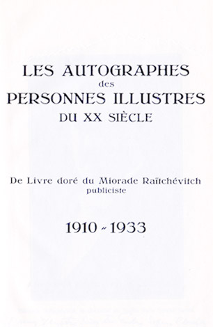 Les autographes des personnes illustres du XX Siècle, de Livre …