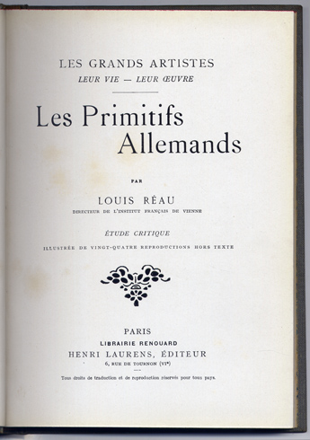 Les Primitifs Allemands. Etude critique.