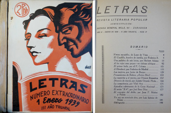 Letras. Revista literaria popular. Año III. Enero de 1939. Número …