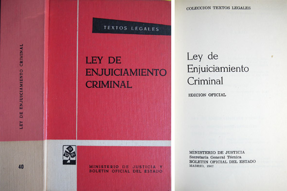 Ley de Enjuiciamiento Criminal. Edición Oficial.