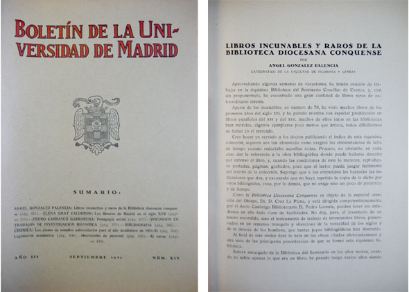 Libros incunables y raros de la Biblioteca Diocesana Conquense.