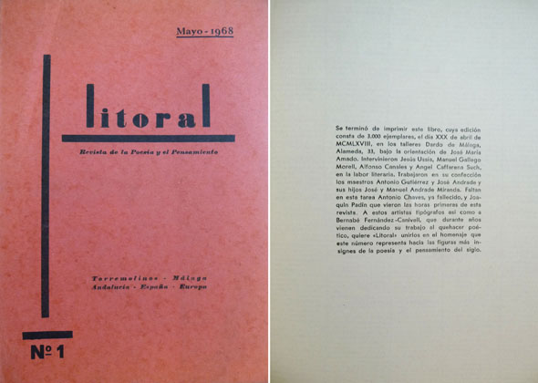 Litoral. Revista de la Poesía y el Pensamiento. Director: Manuel …