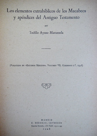 Los elementos extrabíblicos de los Macabeos y Apéndices del Antiguo …