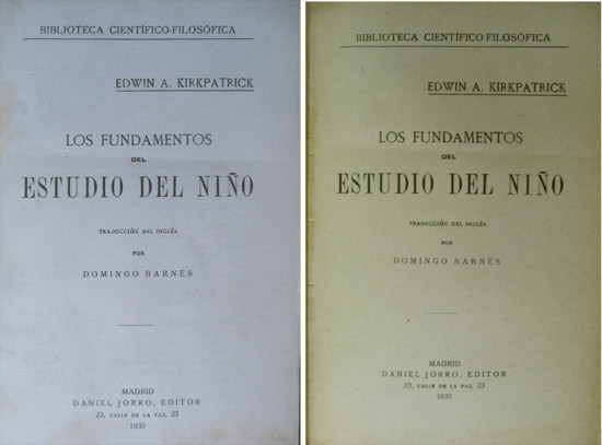 Los fundamentos del estudio del niño. Traducción de Domingo Barnés.