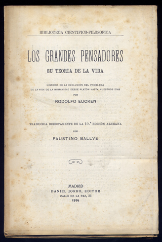 Los grandes pensadores. Su teoría de la Vida. Historia de …