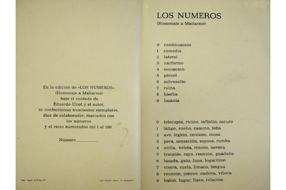 Los Números. Homenaje a Mallarmé, bajo el cuidado de Eduardo …