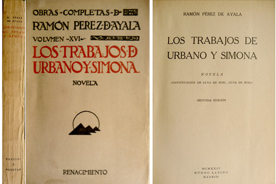 Los trabajos de Urbano y Simona. Novela.