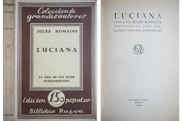Luciana. Traducción de José Bergamín y Antonio Marichalar.