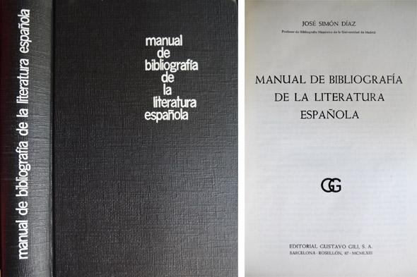 Manual de Bibliografía de la Literatura Española.