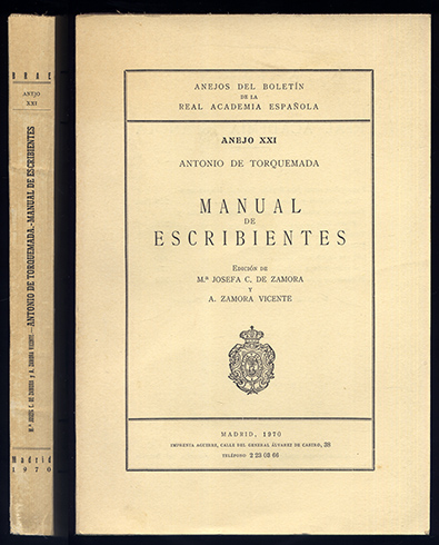 Manual de Escribientes. Edición de María Josefa C(anellada). de Zamora …