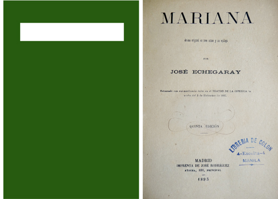 Mariana. Drama en tres actos y un epílogo.