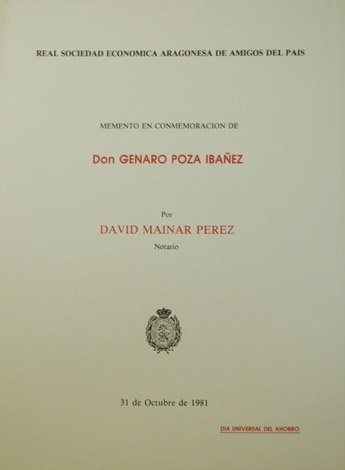 Memento en conmemoración de Don Genaro Poza Ibáñez (1889 - …