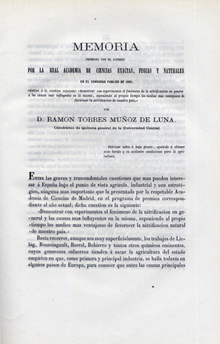 Memoria relativa a demostrar con experimentos el fenómeno de la …