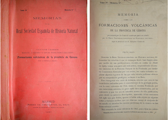 Memoria sobre las formaciones volcánicas de la Provincia de Gerona, …