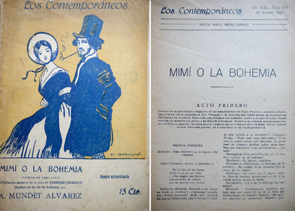 Mimí o la Bohemia. Comedia en tres actos. Adaptada a …