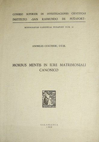 Morbus mentis in iure matrimoniali canonico.