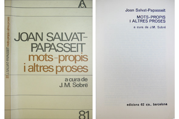 Mots-propis i altres proses. A cura de J. M. Sobré.
