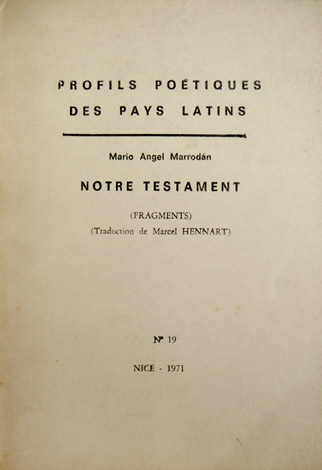 Notre testament. (Fragments). Traduction de Marcel Hennart.