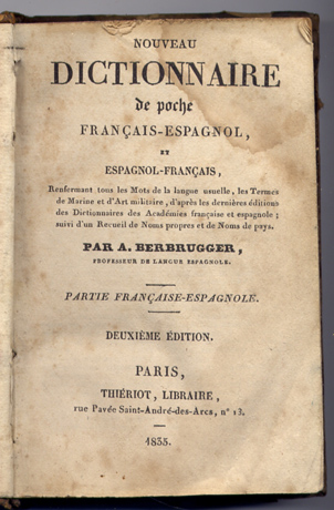 Nouveau Dictionnaire de poche Français-Espagnol et Espagnol-Français. Partie Français-Espagnol.