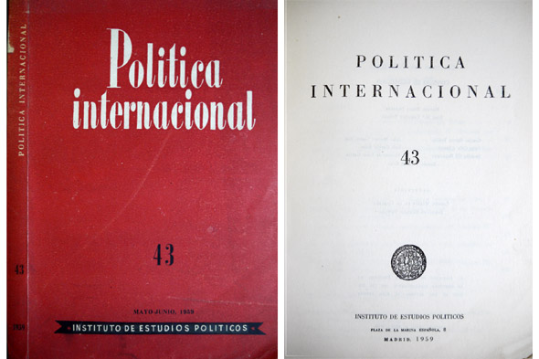 Número 43. Mayo - Junio 1959. (Camilo Barcia Trelles: Malestar …