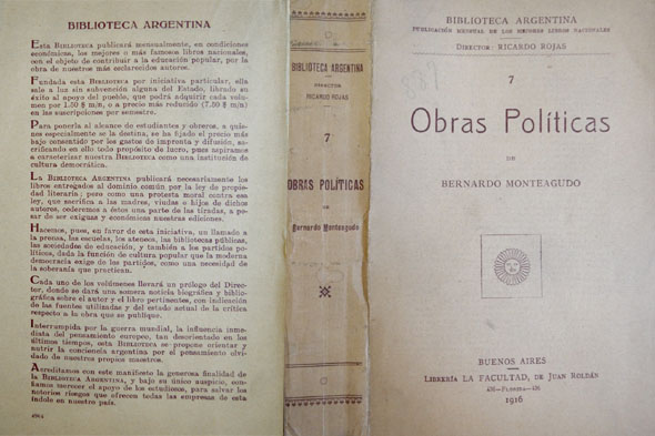 Obras Políticas. Noticia preliminar de Ricardo Rojas.