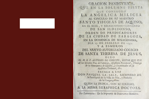 Oración Panegyrica en la solemne fiesta que consagró la Angélica …