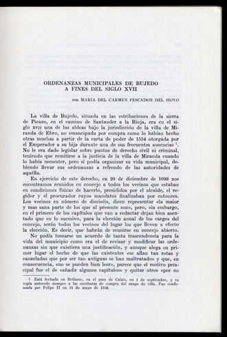 Ordenanzas municipales de Bujedo a fines del Siglo XVII. Edición …