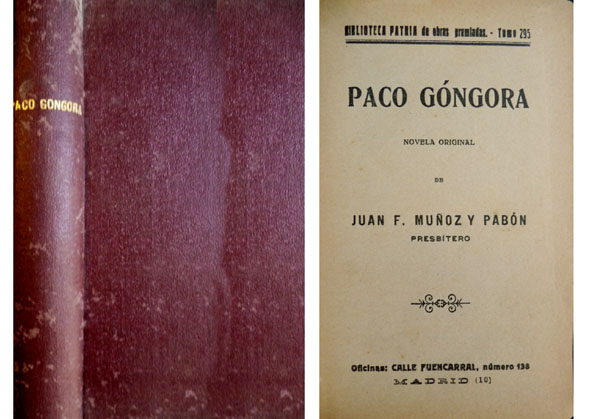 Paco Góngora. Novela.