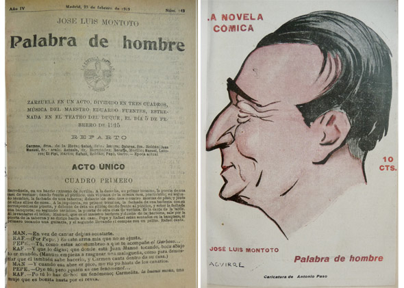 Palabra de hombre. Zarzuela en un acto.