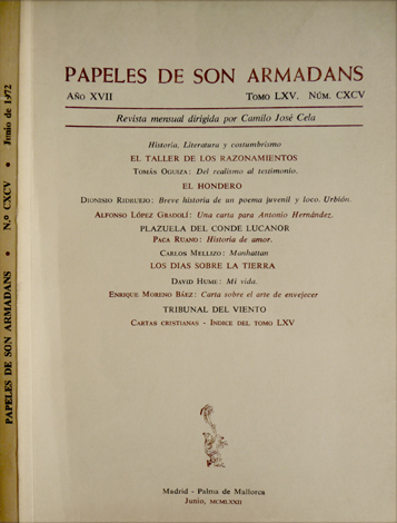 Papeles de Son Armadans. Revista Mensual dirigida por Camilo José …