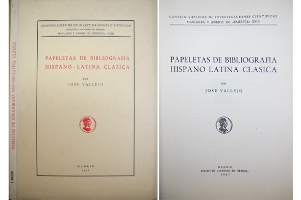 Papeletas de Bibliografía Hispano-Latina Clásica.