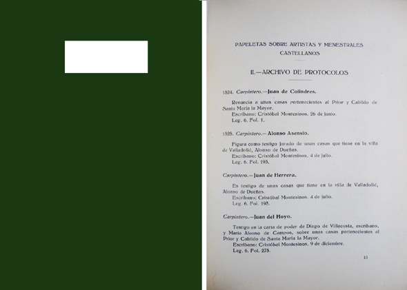 Papeletas sobre artistas y menestrales castellanos - II: Archivo de …