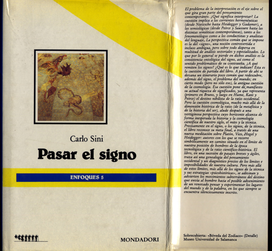 Pasar el signo. Traducción de Juan Vivanco Gefaell.