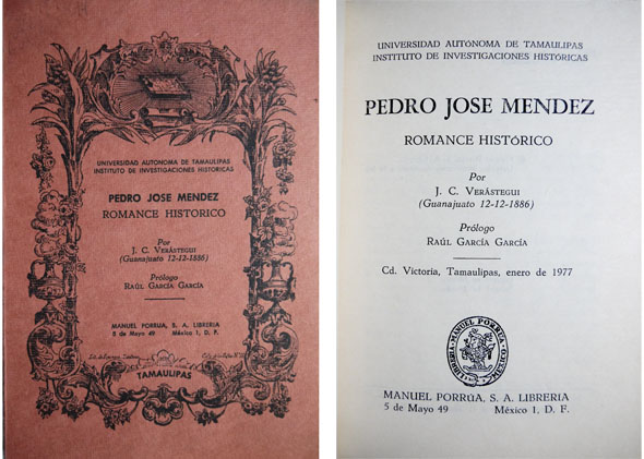 Pedro José Méndez. Romance histórico. Prólogo de Raúl García García. …