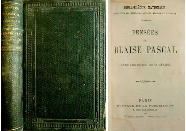 Pensées de Blaise Pascal, avec les Notes de Voltaire. Notice …