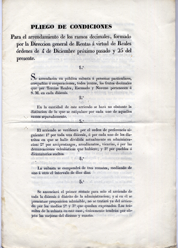 Pliego de Condiciones para el arrendamiento de los Ramos Decimales, …