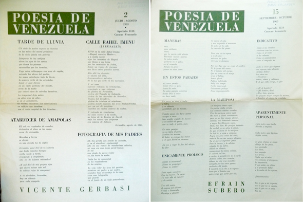 Poesía de Venezuela. Director: Pascual Venegas Filardo. [Serie discontinua que …