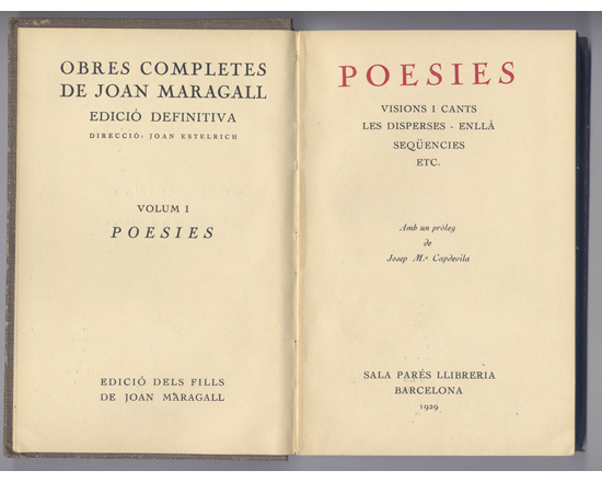 Poesíes. Amb un pròleg de Josep Maria Capdevila.