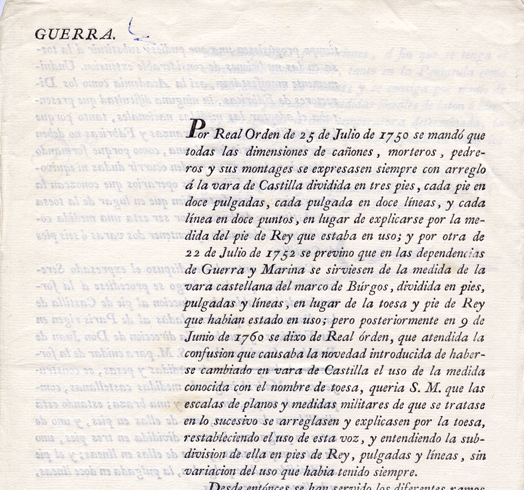 Por Real Orden de 25 de Julio de 1750 se …