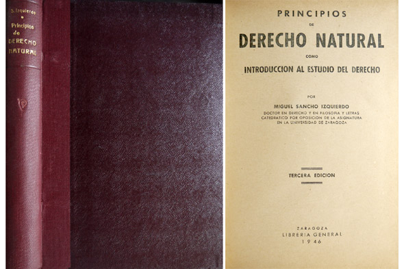 Principios de Derecho Natural como introducción al estudio del Derecho.