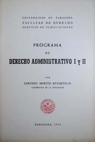 Programa de Derecho Administrativo.