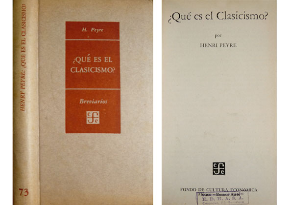 ¿Qué es el Clasicismo?. Traducción de Julián Calvo.