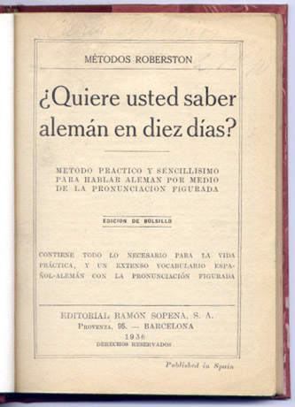 ¿Quiere usted saber alemán en diez días?. Método práctico y …